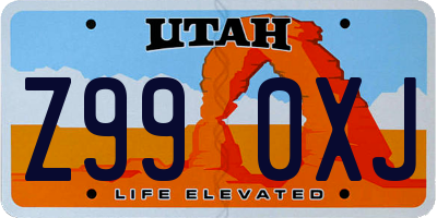 UT license plate Z990XJ