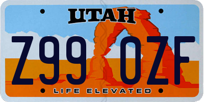 UT license plate Z990ZF