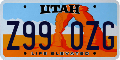UT license plate Z990ZG
