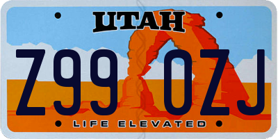 UT license plate Z990ZJ