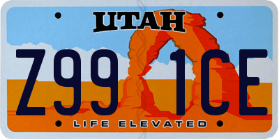 UT license plate Z991CE