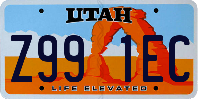 UT license plate Z991EC