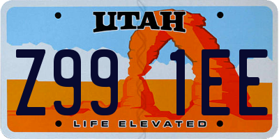 UT license plate Z991EE