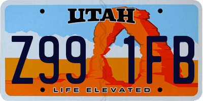 UT license plate Z991FB