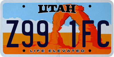 UT license plate Z991FC