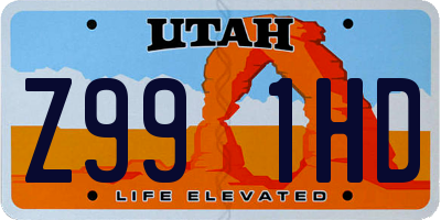 UT license plate Z991HD