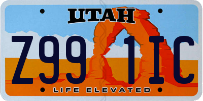 UT license plate Z991IC