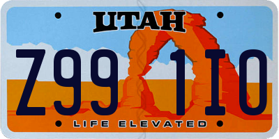 UT license plate Z991IO