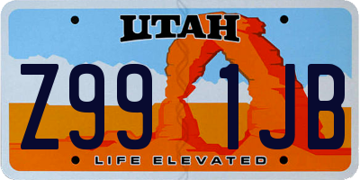 UT license plate Z991JB