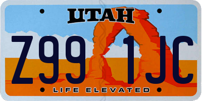 UT license plate Z991JC