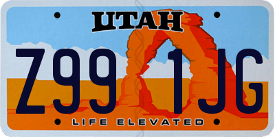 UT license plate Z991JG