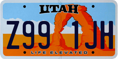 UT license plate Z991JH