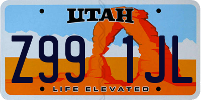 UT license plate Z991JL