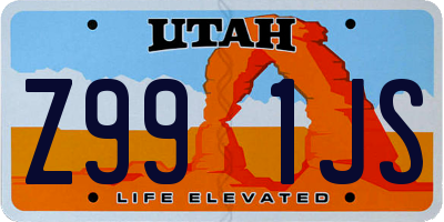 UT license plate Z991JS