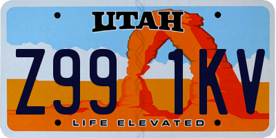 UT license plate Z991KV