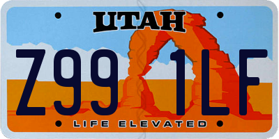 UT license plate Z991LF