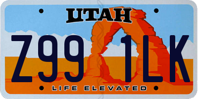 UT license plate Z991LK