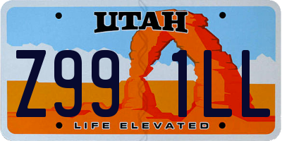 UT license plate Z991LL