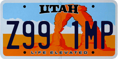 UT license plate Z991MP