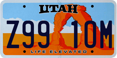 UT license plate Z991OM