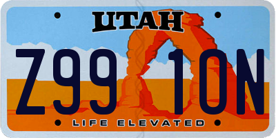 UT license plate Z991ON