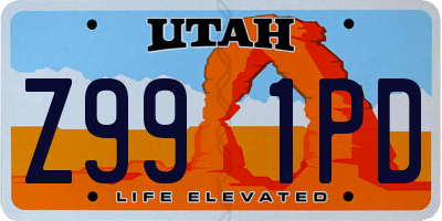 UT license plate Z991PD