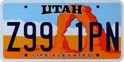 UT license plate Z991PN