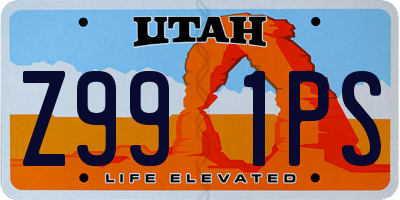 UT license plate Z991PS