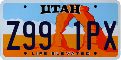 UT license plate Z991PX