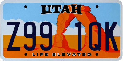 UT license plate Z991QK