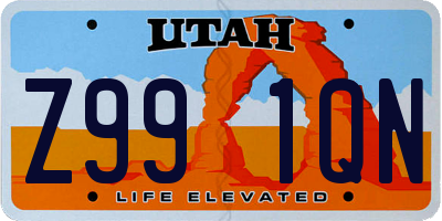 UT license plate Z991QN