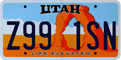 UT license plate Z991SN