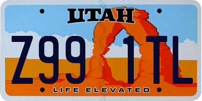 UT license plate Z991TL