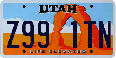 UT license plate Z991TN