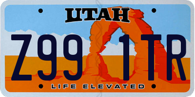 UT license plate Z991TR