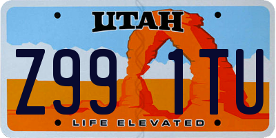 UT license plate Z991TU