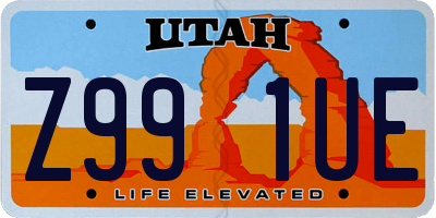 UT license plate Z991UE