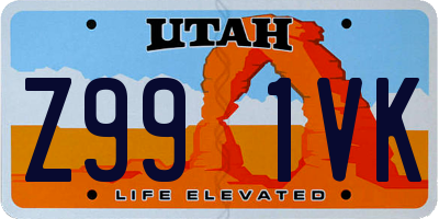 UT license plate Z991VK