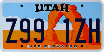 UT license plate Z991ZH