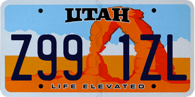 UT license plate Z991ZL