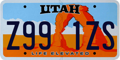 UT license plate Z991ZS