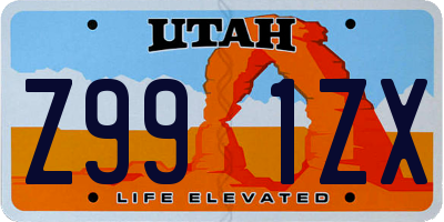 UT license plate Z991ZX