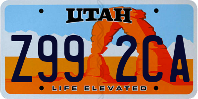 UT license plate Z992CA