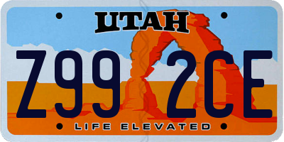 UT license plate Z992CE