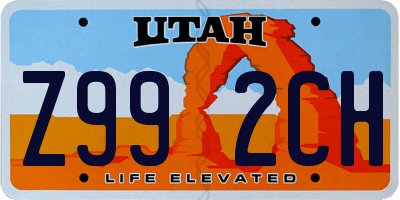 UT license plate Z992CH