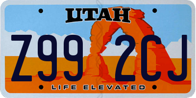 UT license plate Z992CJ