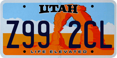 UT license plate Z992CL