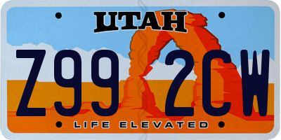 UT license plate Z992CW