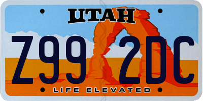 UT license plate Z992DC