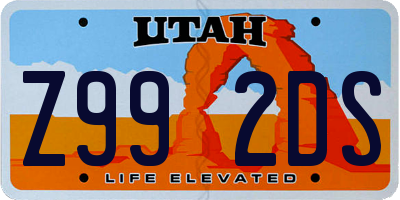 UT license plate Z992DS